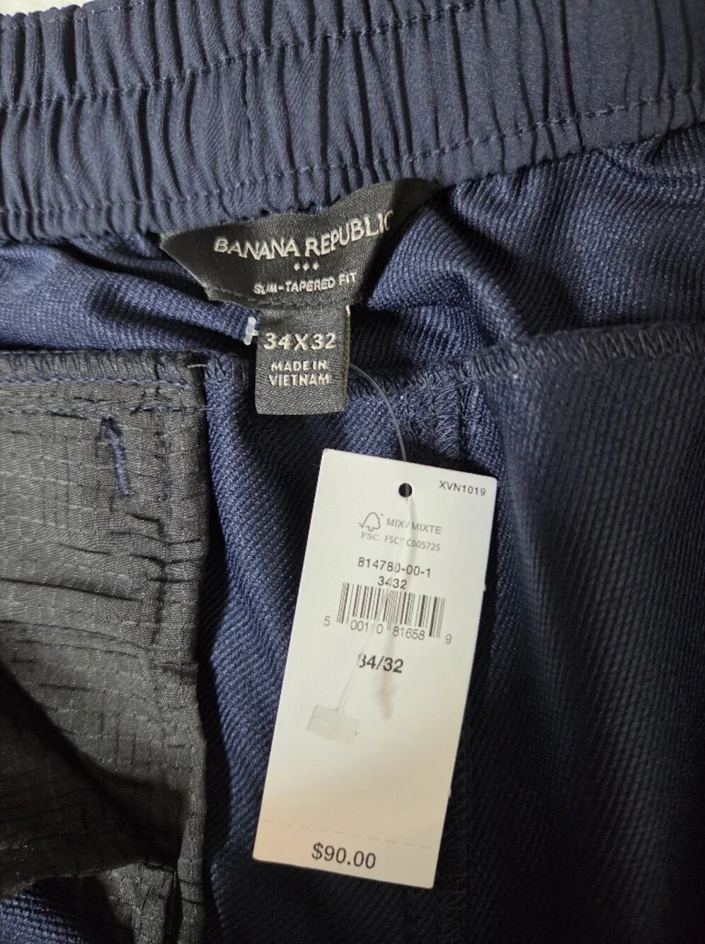 NWT Banana Republic Performance Tailored Pants Navy 34x32